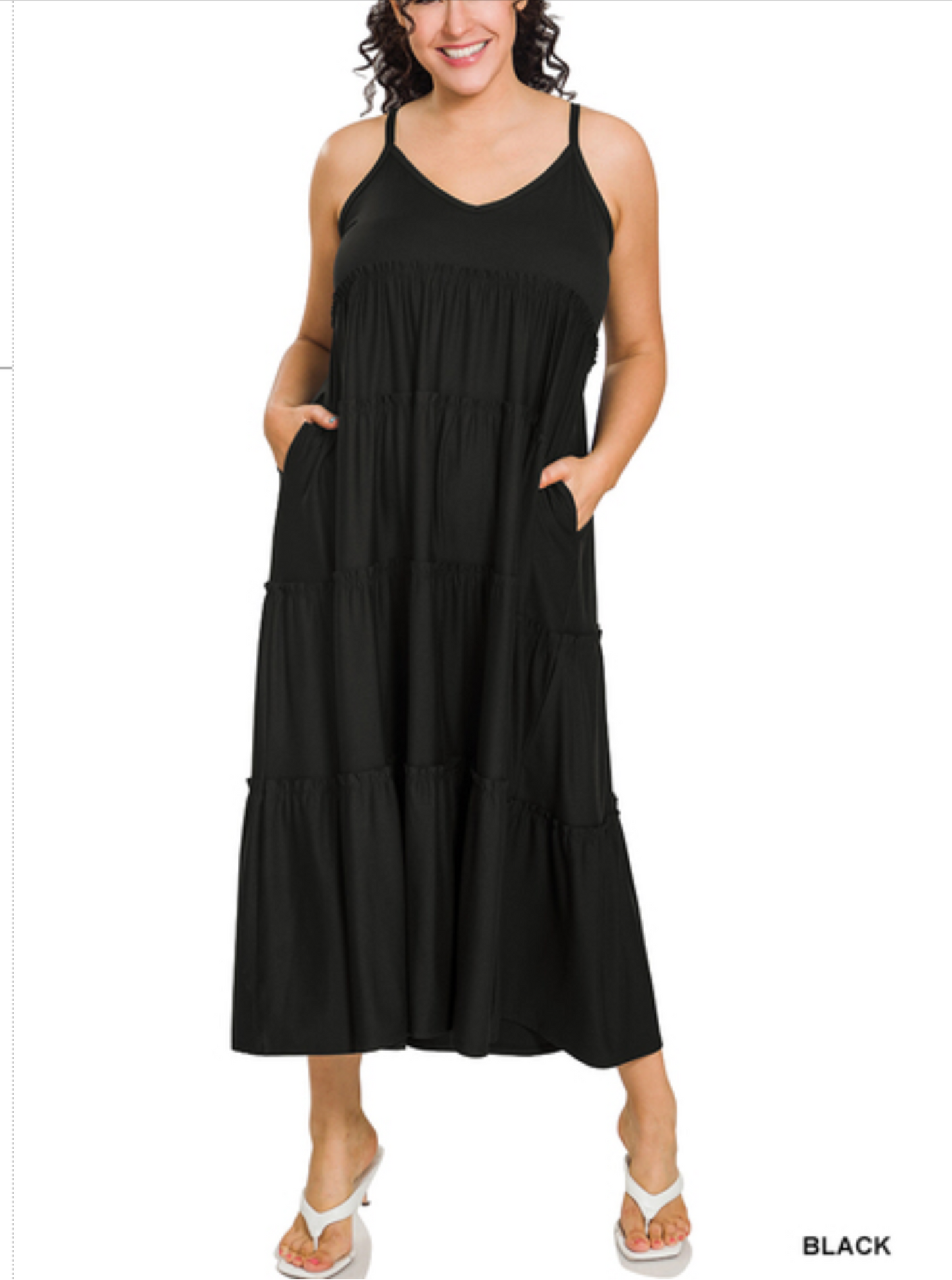 SUMMER GODDESS SUNDRESS (BLACK)(plus)