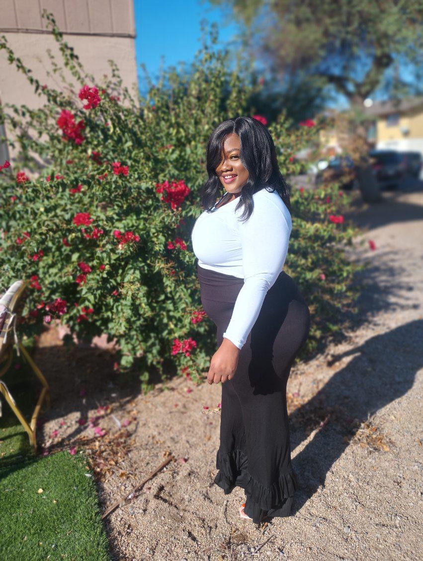 Black Ruffled Pants