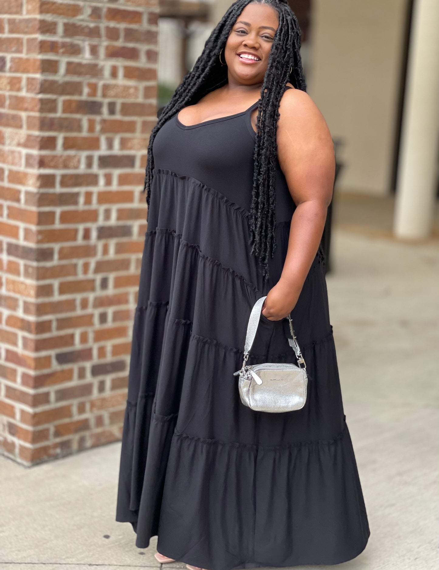 SUMMER GODDESS SUNDRESS (BLACK)(plus)