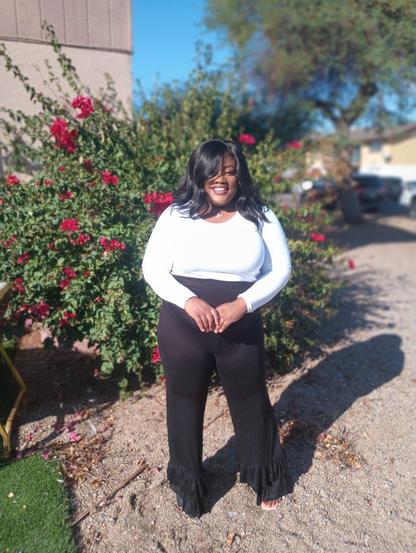 Black Ruffled Pants