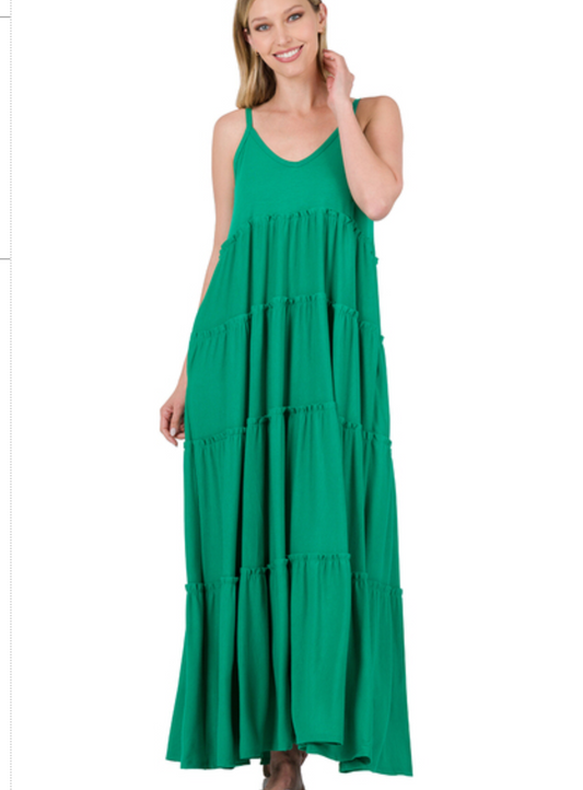 SUMMER GODDESS DRESS (Kelly Green)